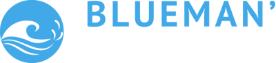 Logo Blue Man Protect Blanc